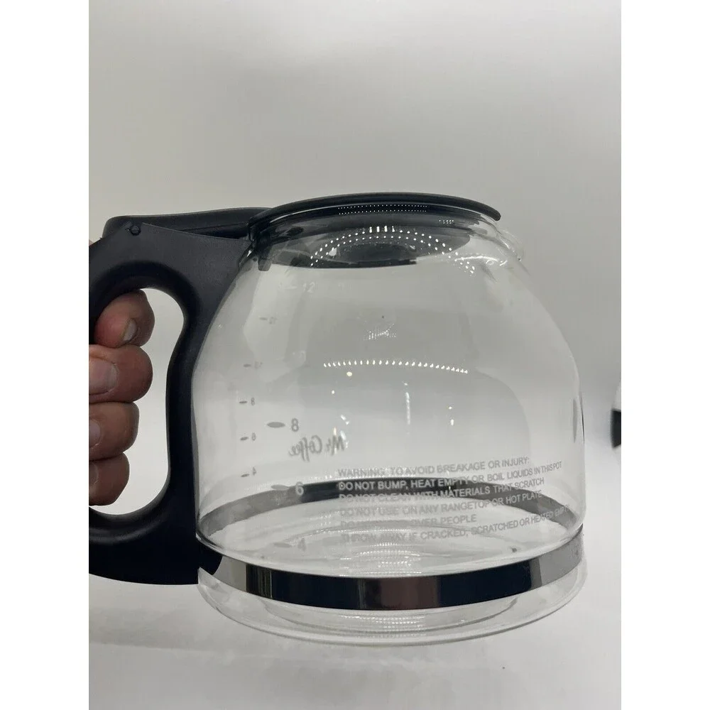 Mr. Coffee 12 Cup Replacement Decanter Carafe Clear Black